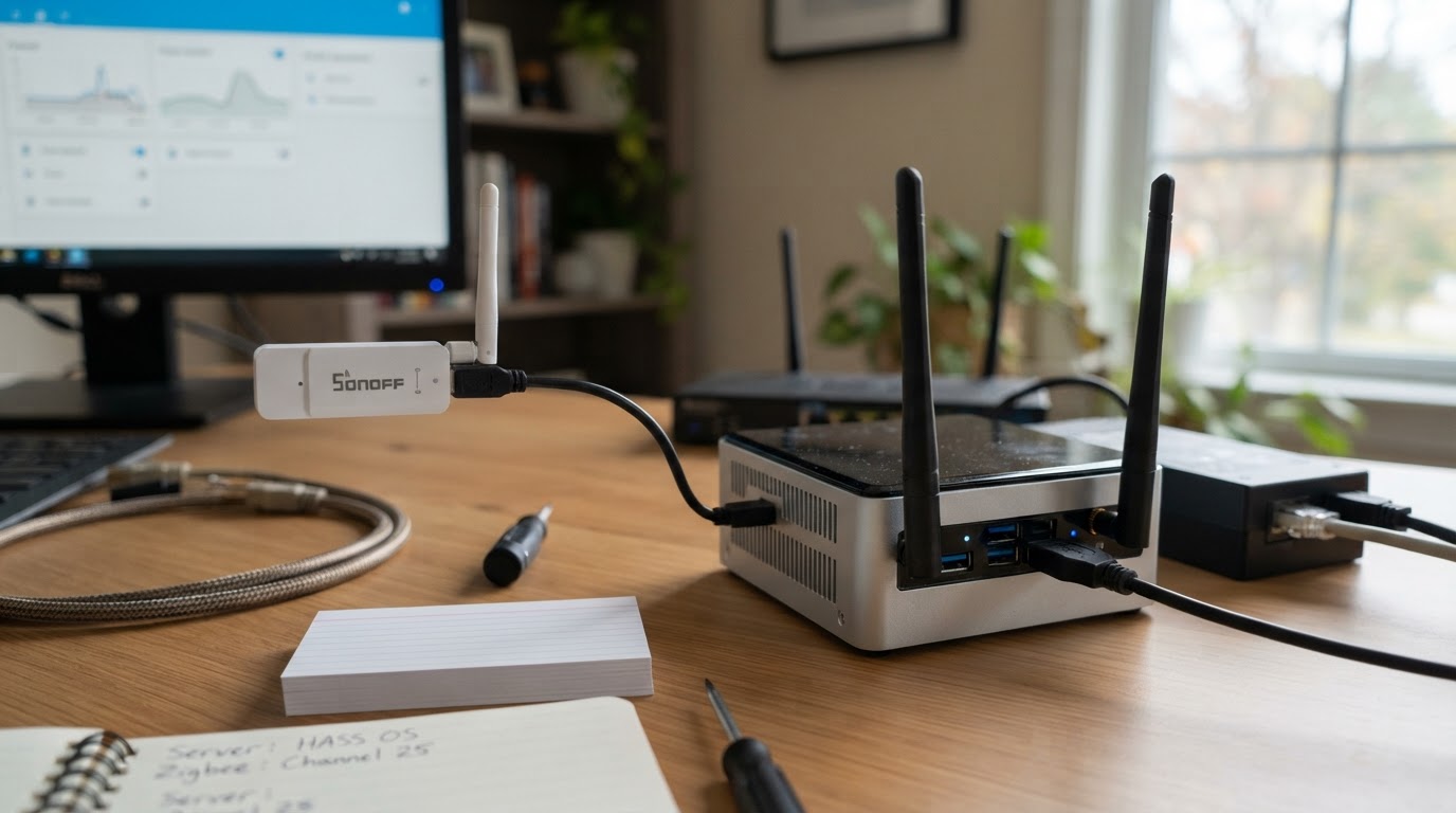 Editorial illustration for zigbee hub.